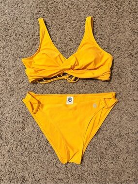 Born Primitive Yellow Twist-Front Bikini Bottom with random brand top